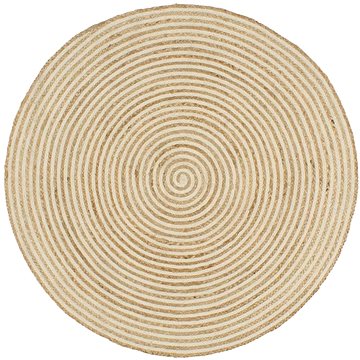 Ručně vyrobený koberec z juty spirálový design bílý 120 cm (133717)