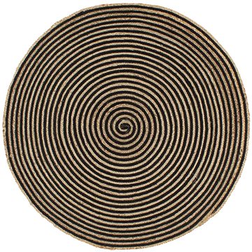 Ručně vyrobený koberec z juty spirálový design černý 90 cm (133719)