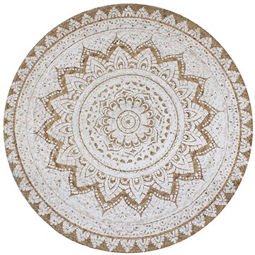 Kusový koberec ze splétané juty s potiskem 90 cm kulatý (245339)
