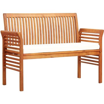 2místná zahradní lavice s poduškou 120cm masivní akáciové dřevo (45967)