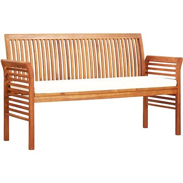 3místná zahradní lavice s poduškou 150cm masivní akáciové dřevo (45968)