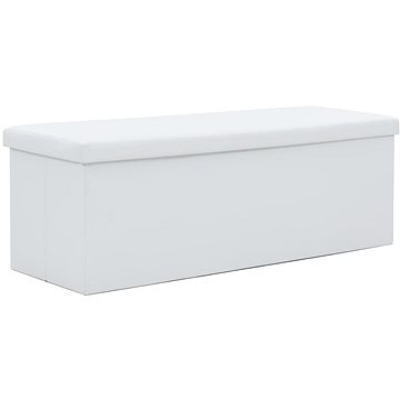 Skládací úložná lavice z umělé kůže 110 × 38 × 38 cm bílá (247088)