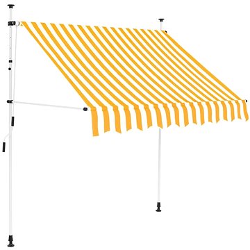 SHUMEE Markýza, žluto-bílé pruhy 150cm (43231)