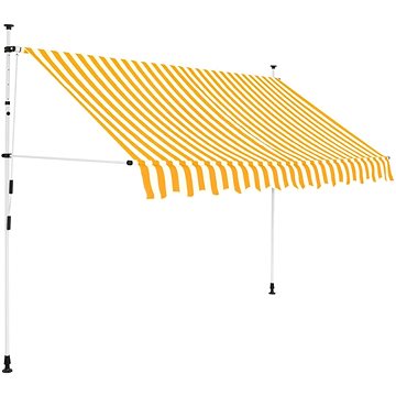 SHUMEE Markýza, žluto-bílé pruhy 250cm (43233)