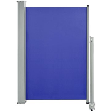 Zatahovací boční markýza / zástěna na terasu 120 x 300 cm modrá (48344)