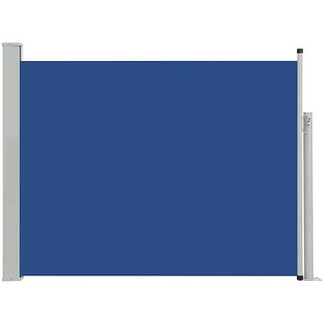 Zatahovací boční markýza/zástěna na terasu 140 x 500 cm modrá (48396)