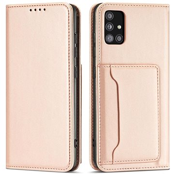 MG Magnet Card book kožený kryt pro Samsung Galaxy A13, růžový (HUR251126)