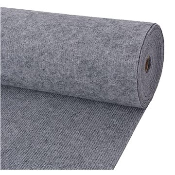 Výstavářský koberec vroubkovaný 1,6×10 m šedý (287671)