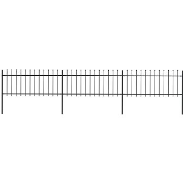 Zahradní plot s hroty ocelový 5,1×0,8 m černý 277604 (277604)