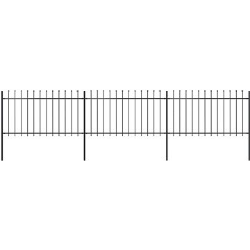 Zahradní plot s hroty ocelový 5,1×1 m černý 277613