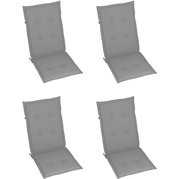 Polstry na zahradní židle 4 ks, šedé, 120x50x4 cm
