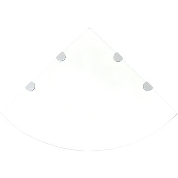 Rohová police s chromovými podpěrami sklo čiré 45x45 cm