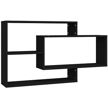 Nástěnné police černé 104 × 20 × 60 cm dřevotříska