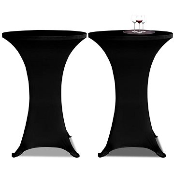 Potahy na koktejlový stůl O 60 cm, černé strečové, 2 ks
