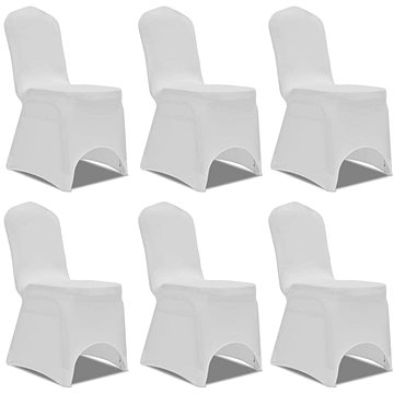 Potahy na židle strečové bílé 6 ks