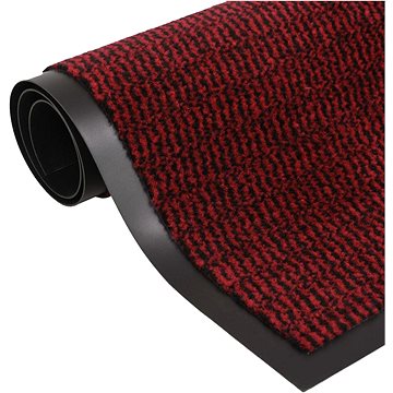 Protiprachová obdélníková rohožka všívaná 40 × 60 cm červená