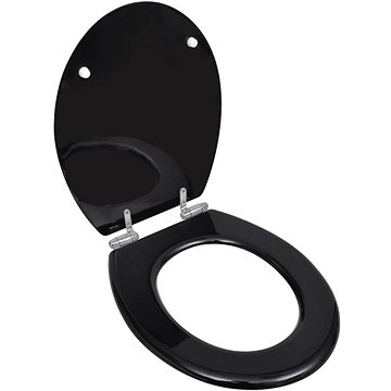 WC sedátko s funkcí pomalého sklápění MDF prostý design černé (140799)