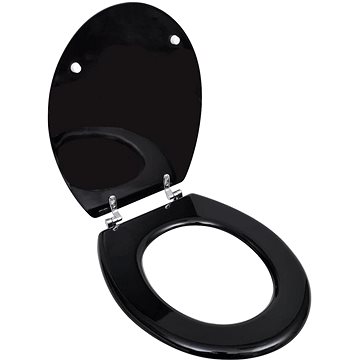 WC sedátko MDF s víkem jednoduchý design černé (140802)