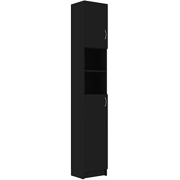 Koupelnová skříňka černá 32 × 25,5 × 190 cm dřevotříska
