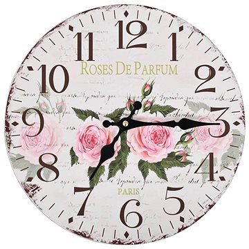 Vintage nástěnné hodiny 30 cm květina (50625)