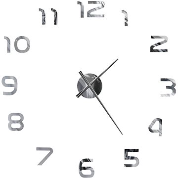 3D Nástěnné hodiny s moderním designem 100 cm XXL stříbrné (50634)