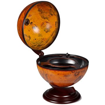Stolní globus bar stojan na víno eukalyptové dřevo (240698)