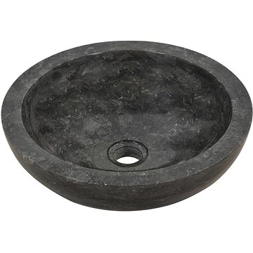 Umyvadlo 40 × 12 cm mramor černé (142774)