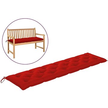 Poduška na zahradní lavici červená 200 x 50 x 7 cm textil (314986)