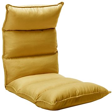 Skládací lenoška na podlahu hořčicově žlutá textil (325242)