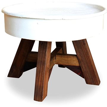 Konferenční stolek masivní recyklované dřevo bílý 60 × 45 cm (244820)
