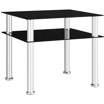 Odkládací stolek černý 45 × 50 × 45 cm tvrzené sklo (249530)