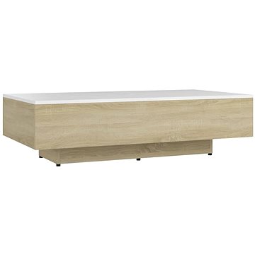 Konferenční stolek bílý a dub sonoma 115x60x31 cm dřevotříska (803394)