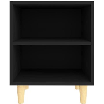 Noční stolek s masivními dřevěnými nohami černý 40 x 30 x 50 cm (805781)