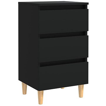 Noční stolek nohy z masivního dřeva černý 40 × 35 × 69 cm (805889)