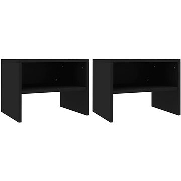 Noční stolky 2 ks černé 40 × 30 × 30 cm dřevotříska (800066)