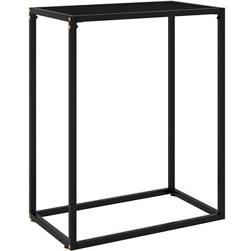 Konzolový stolek černý 60 × 35 × 75 cm tvrzené sklo (322804)