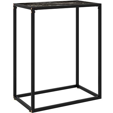 Konzolový stolek černý 60 × 35 × 75 cm tvrzené sklo (322806)