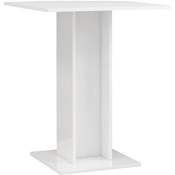 Bistro stolek bílý s vysokým leskem 60 × 60 × 75 cm dřevotříska (802108)