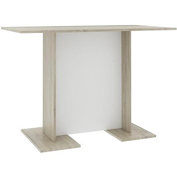 Jídelní stůl bílý a dub sonoma 110 × 60 × 75 cm dřevotříska (800248)