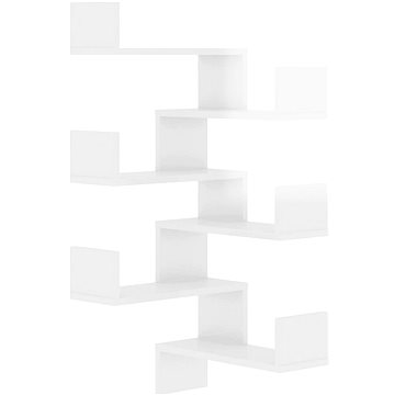Nástěnné rohové police 2 ks bílé lesklé 40×40×50 cm dřevotříska (807236)
