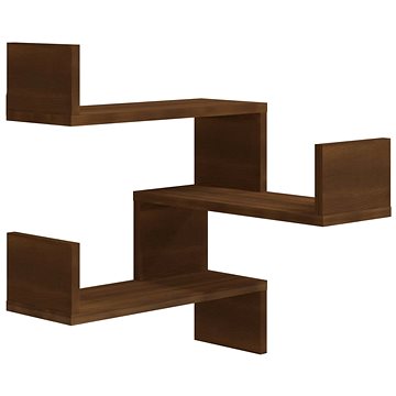 Nástěnná rohová police hnědý dub 40×40×50 cm kompozitní dřevo (815208)