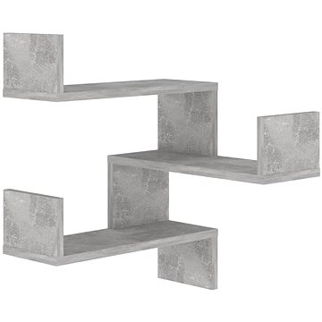 Nástěnná rohová police betonově šedá 40×40×50 cm dřevotříska (807231)