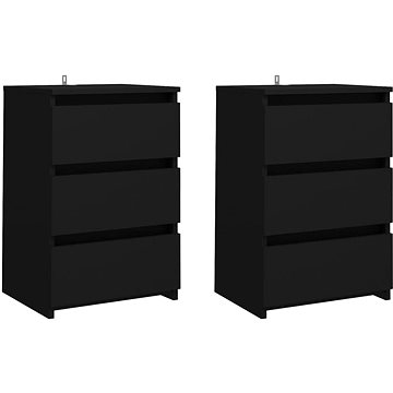 Noční stolky 2 ks černé 40 × 35 × 62,5 cm dřevotříska (806214)