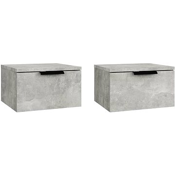 Nástěnné noční stolky 2 ks betonově šedé 34 × 30 × 20 cm (811385)