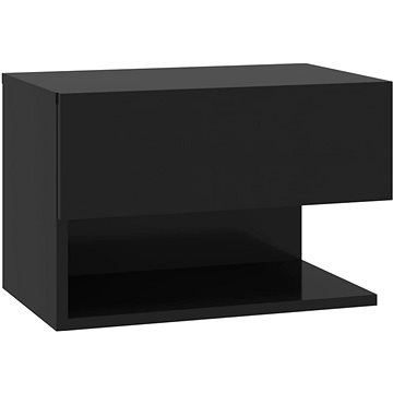 Nástěnný noční stolek černý (810955)