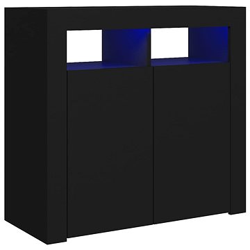 Příborník s LED osvětlením černý 80 × 35 × 75 cm (804329)