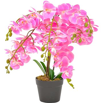Umělá rostlina orchidej s květináčem růžová 60 cm (280166)