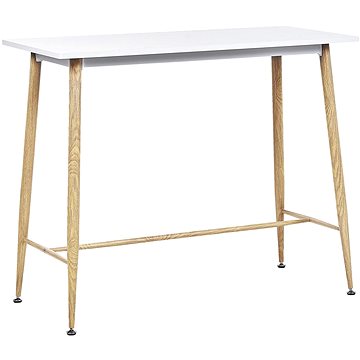 Barový stůl 90 x 50 cm bílý a světlý CHAVES, 249560 (beliani_249560)