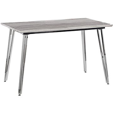 Jídelní stůl 120 x 70 cm mramorový efekt / stříbrná GREYTON, 312675 (beliani_312675)
