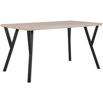 Jídelní stůl 140 x 80 cm, světlé dřevo s černým BRAVO, 168940 (beliani_168940)